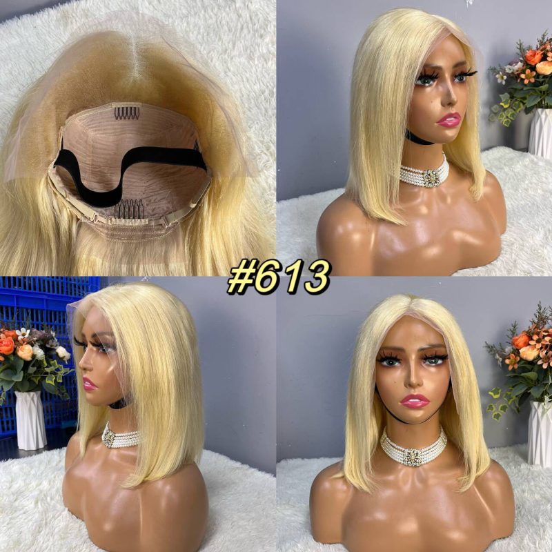 13x4 Straight Hair Colored BOB Lace Front Wig - 图片 8